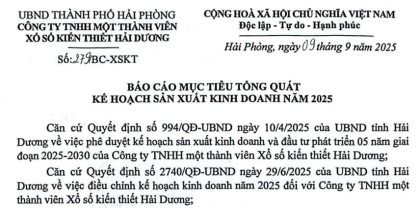Báo cáo mục tiêu tổng quát và kế hoạch sản xuất kinh doanh năm 2025