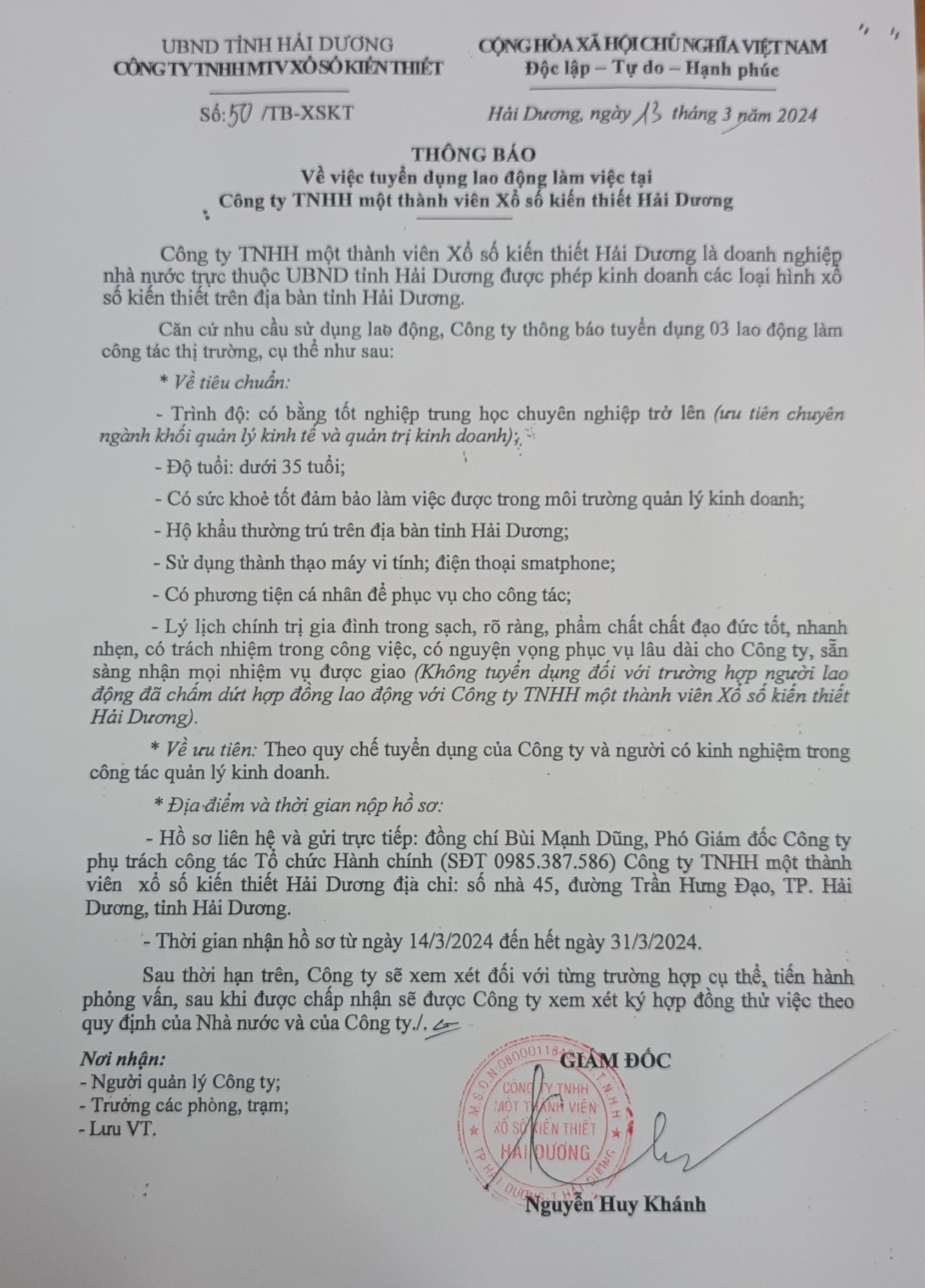 Tuyển dụng tháng 3-2024